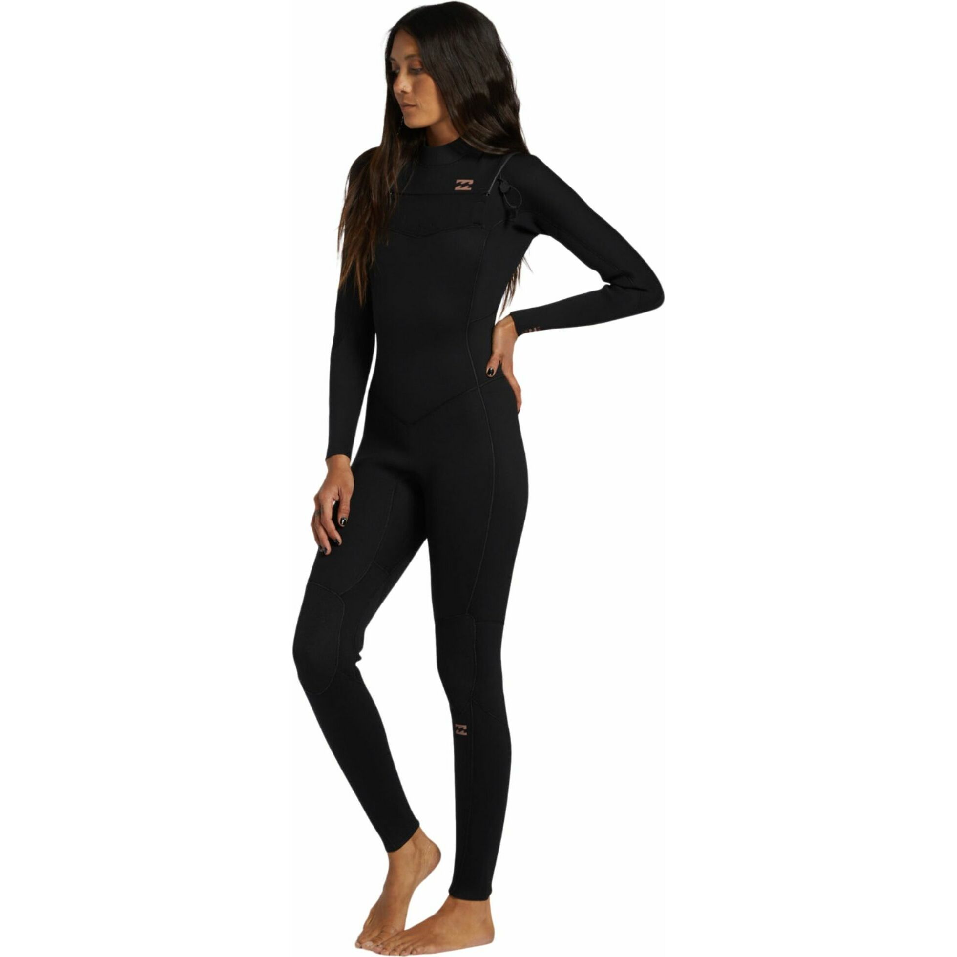 2026 Billabong Womens Foil 3/2mm Chest Zip Wetsuit ABJW100187 - Black
